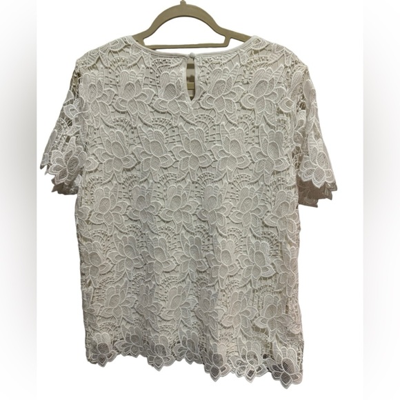 Philosophy - White Lace overlay Short Sleeve Top - Size L - NWT - Picture 2 of 6